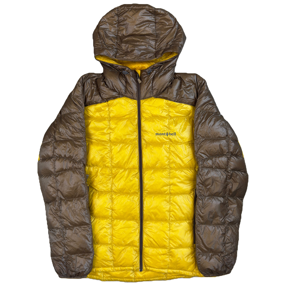Montbell Superior Down Parka Puffer Jacket In Yellow & Brown (M)