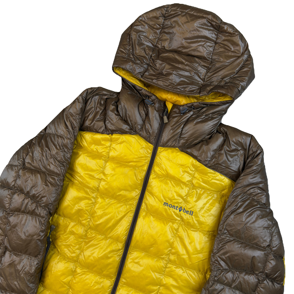 Montbell Superior Down Parka Puffer Jacket In Yellow & Brown (M)