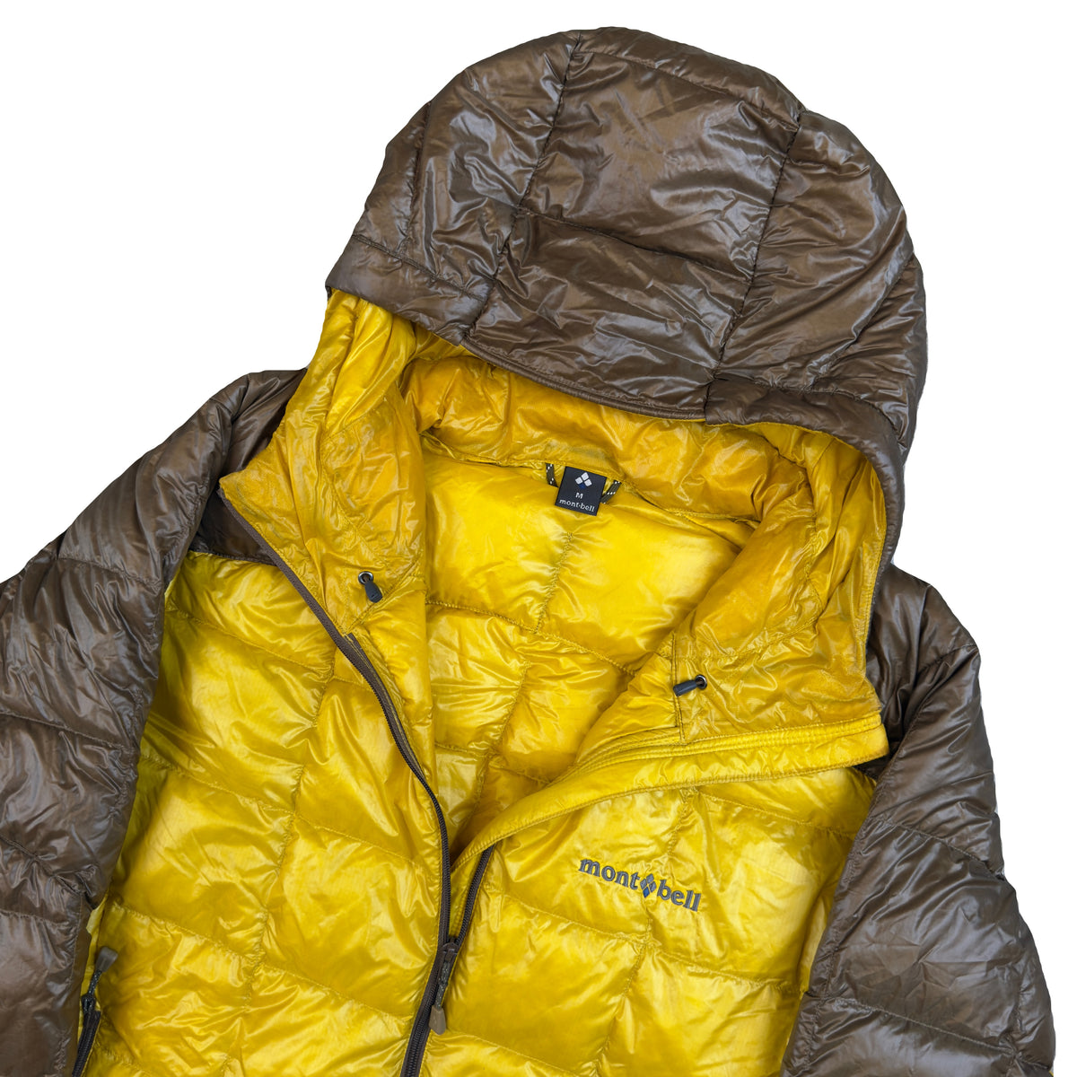 Montbell Superior Down Parka Puffer Jacket In Yellow & Brown (M)