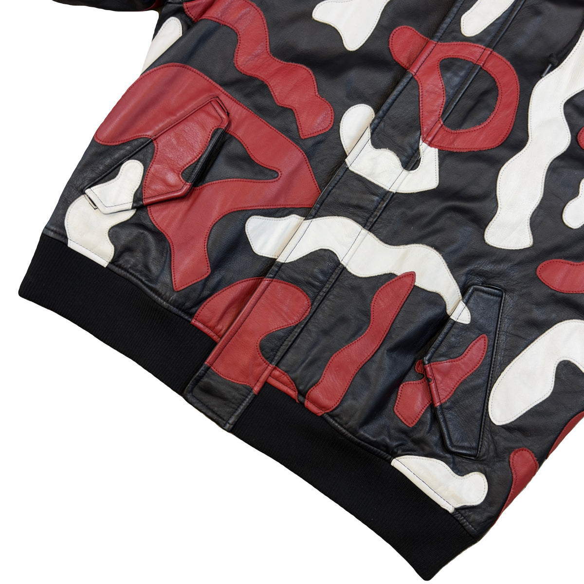 Supreme Camo Hooded Leather Jacket (XL)