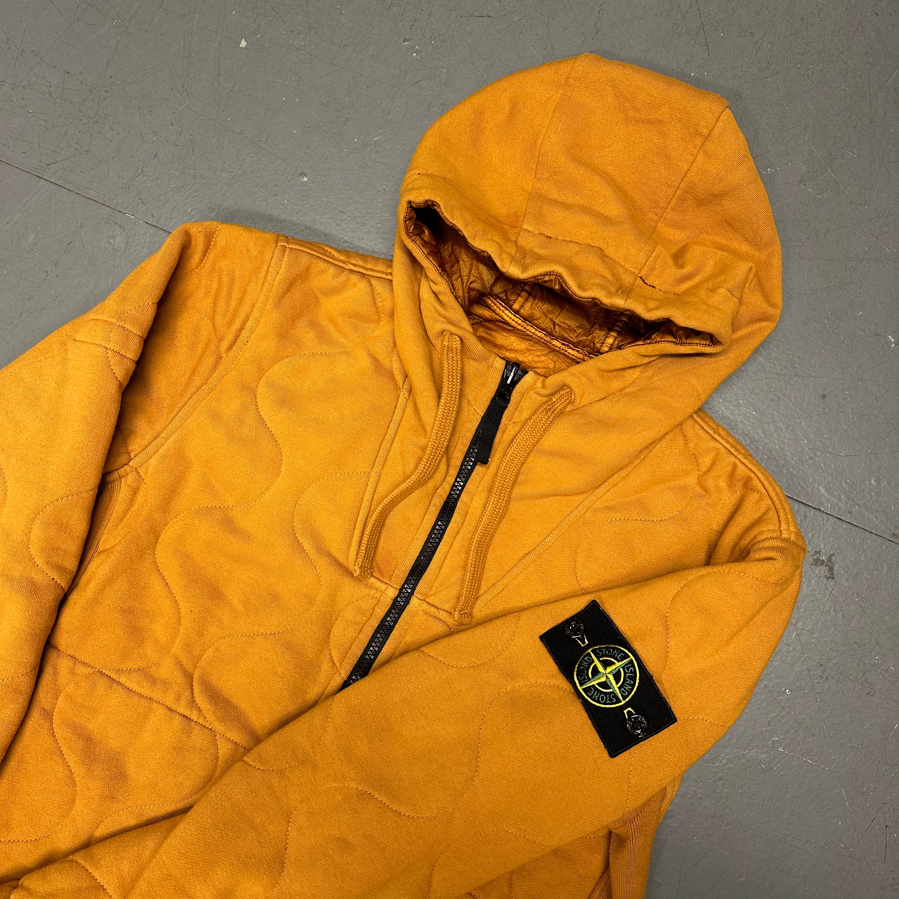 A / W 2012 Stone Island Quilted Reversible Jacket & Hoodie In Orange ( S )