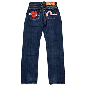 Evisu Selvedge Jeans With Loveheart Embroidery ( W28 )