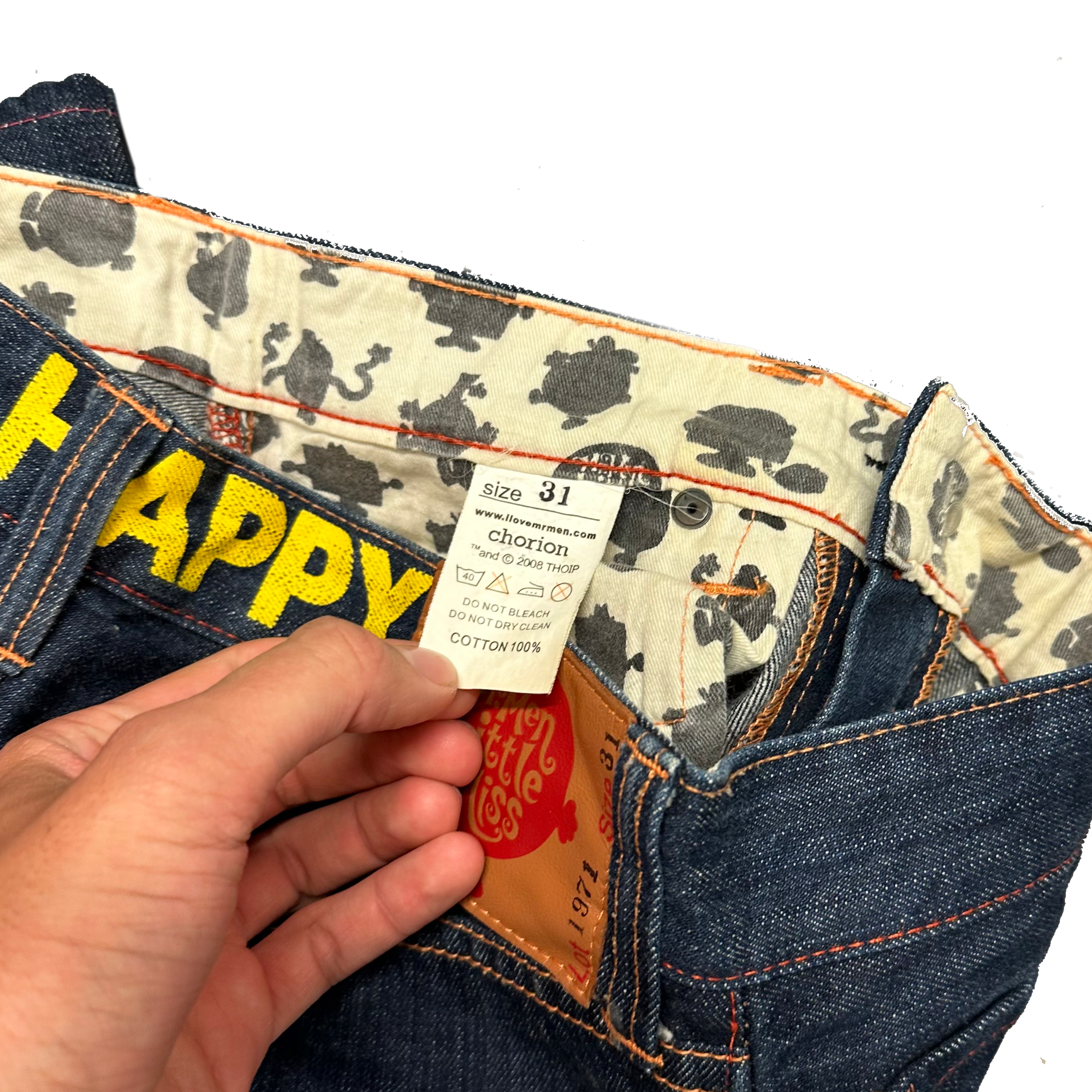 Mr Happy Printed Jeans ( W31 )