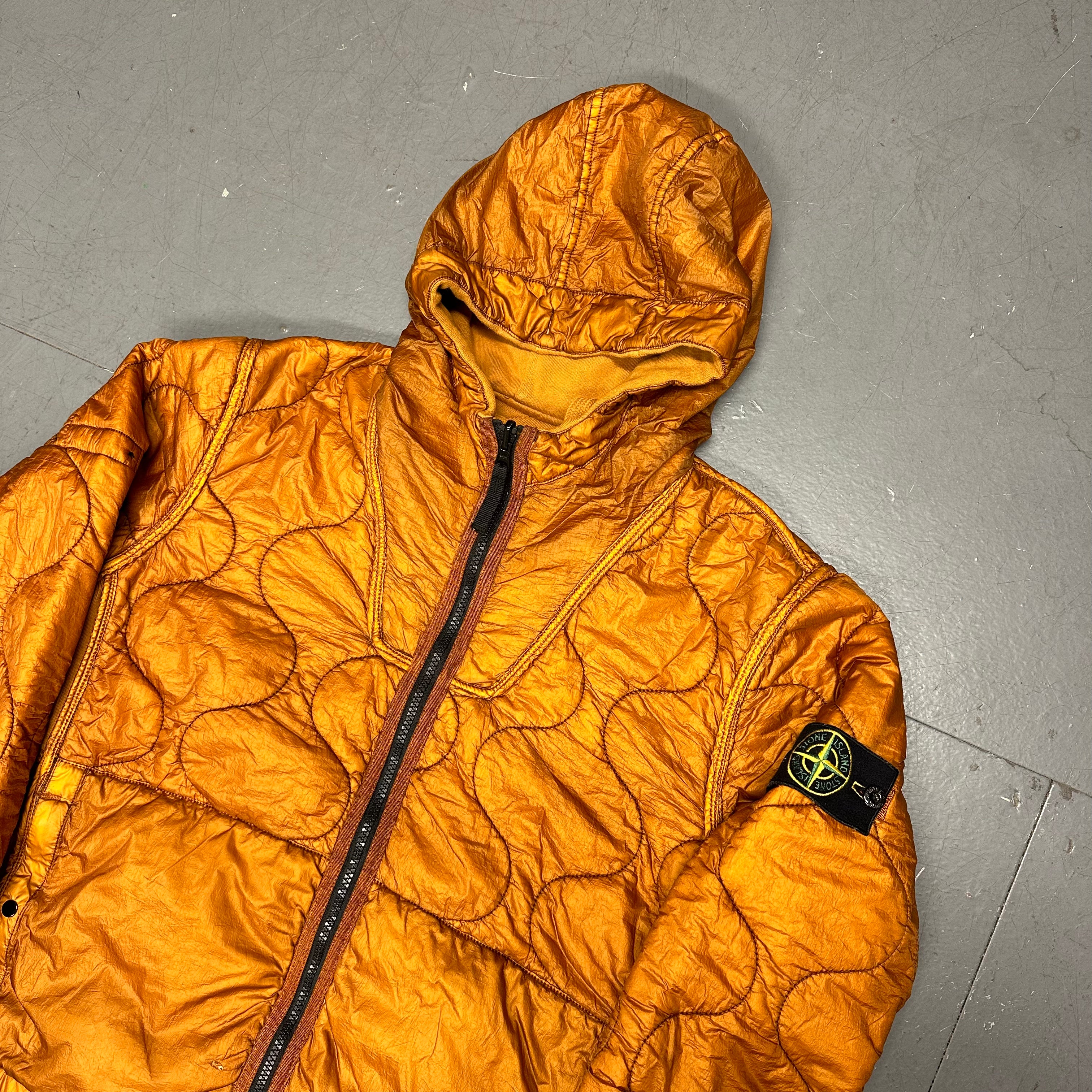 A / W 2012 Stone Island Quilted Reversible Jacket & Hoodie In Orange ( S )