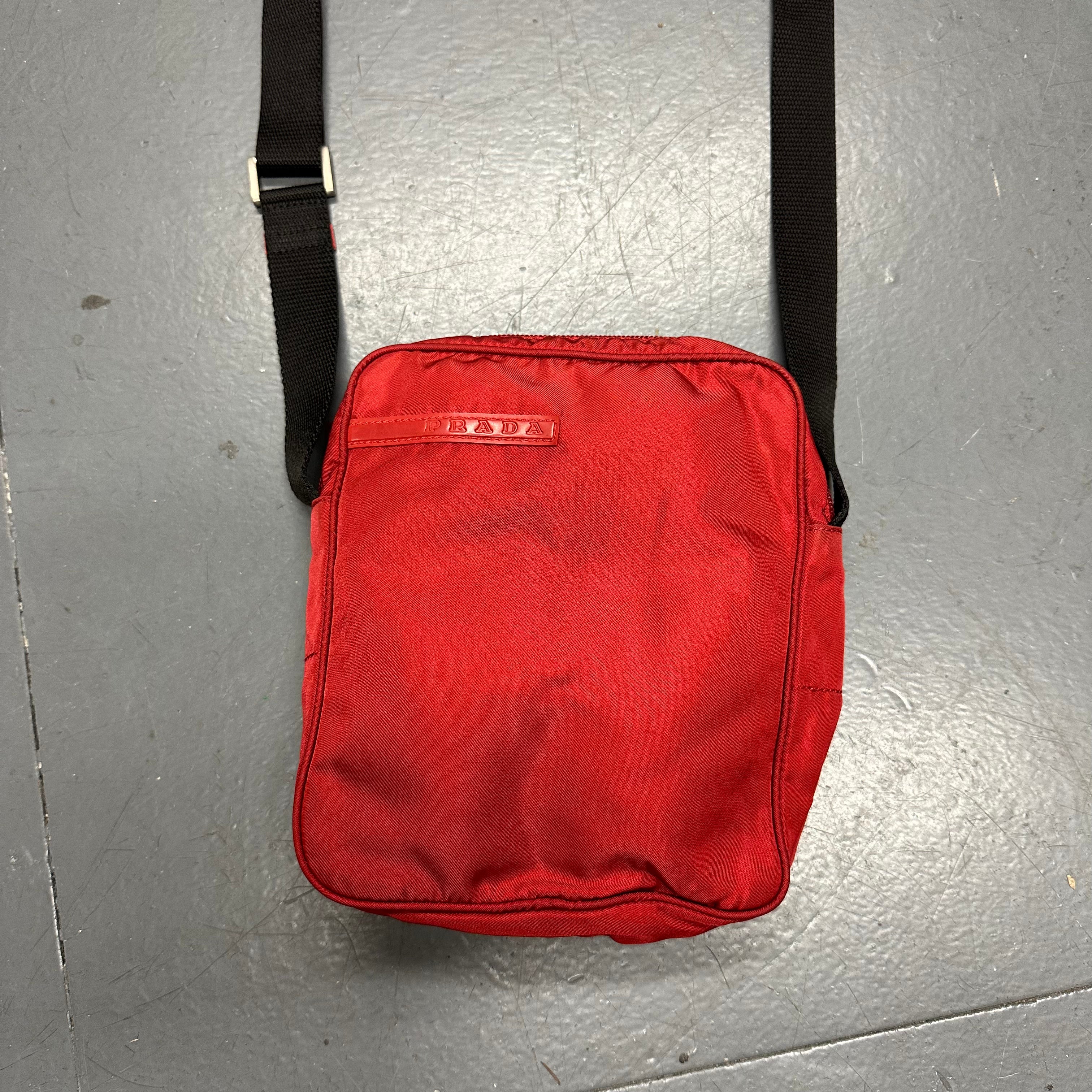 Prada Side Bag In Red