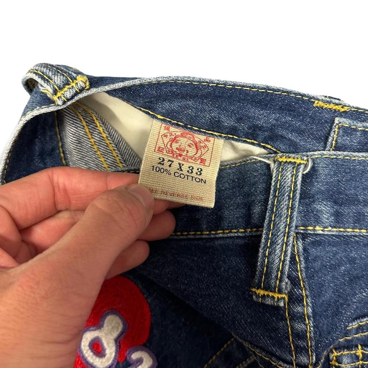 Evisu Selvedge Jeans With Loveheart & Daicock Embroidery ( W27 )