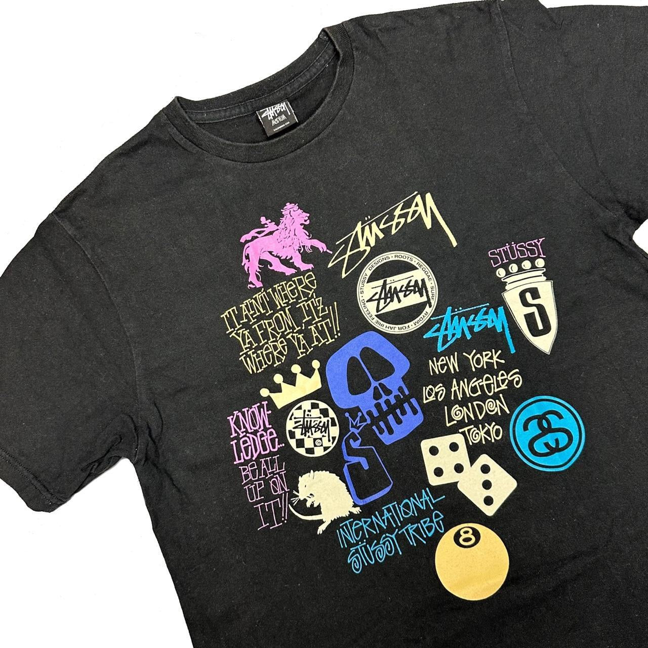 Stüssy Multi Logo T-Shirt In Black ( M )