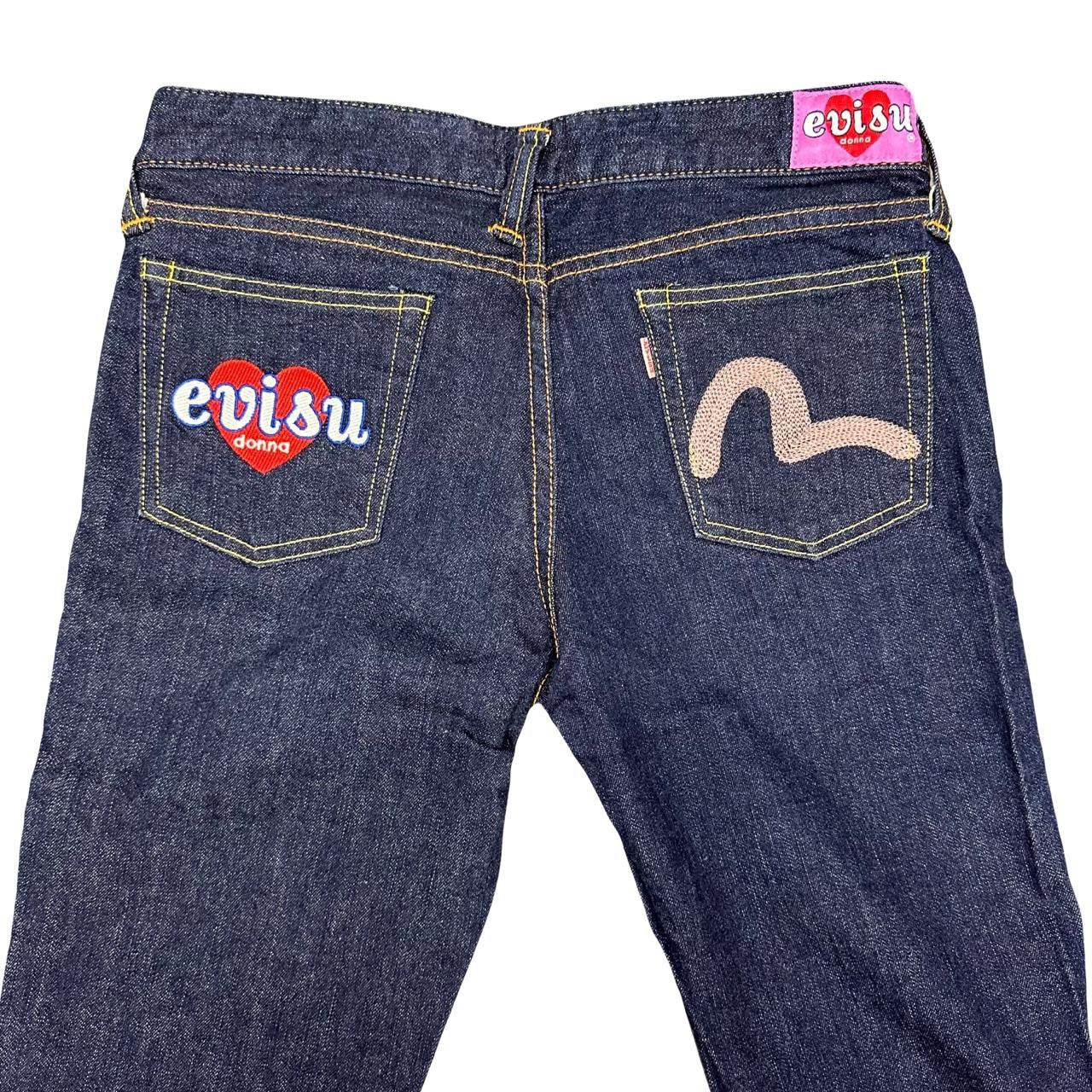 Evisu Selvedge Jeans With Loveheart & Daicock Embroidery ( W28 )