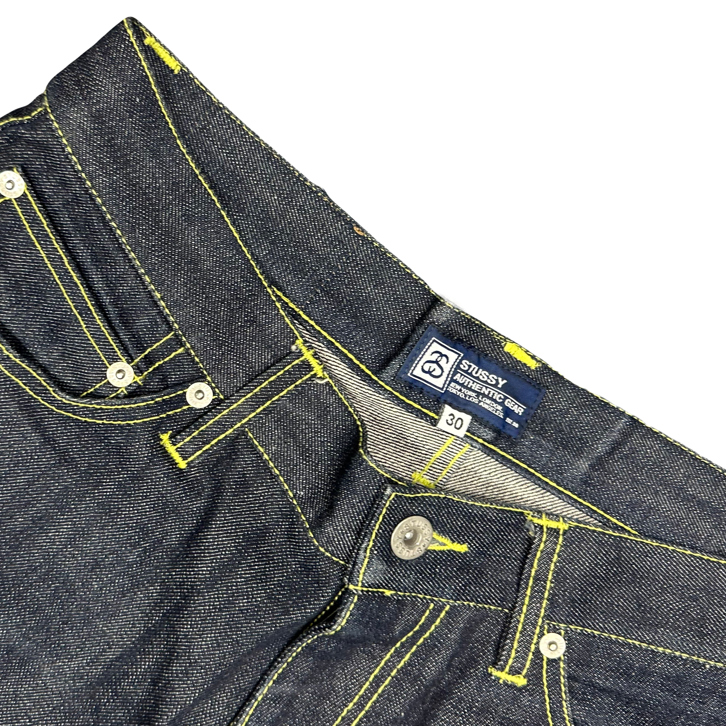 Stüssy Spellout Jorts With Yellow Print ( W30 )
