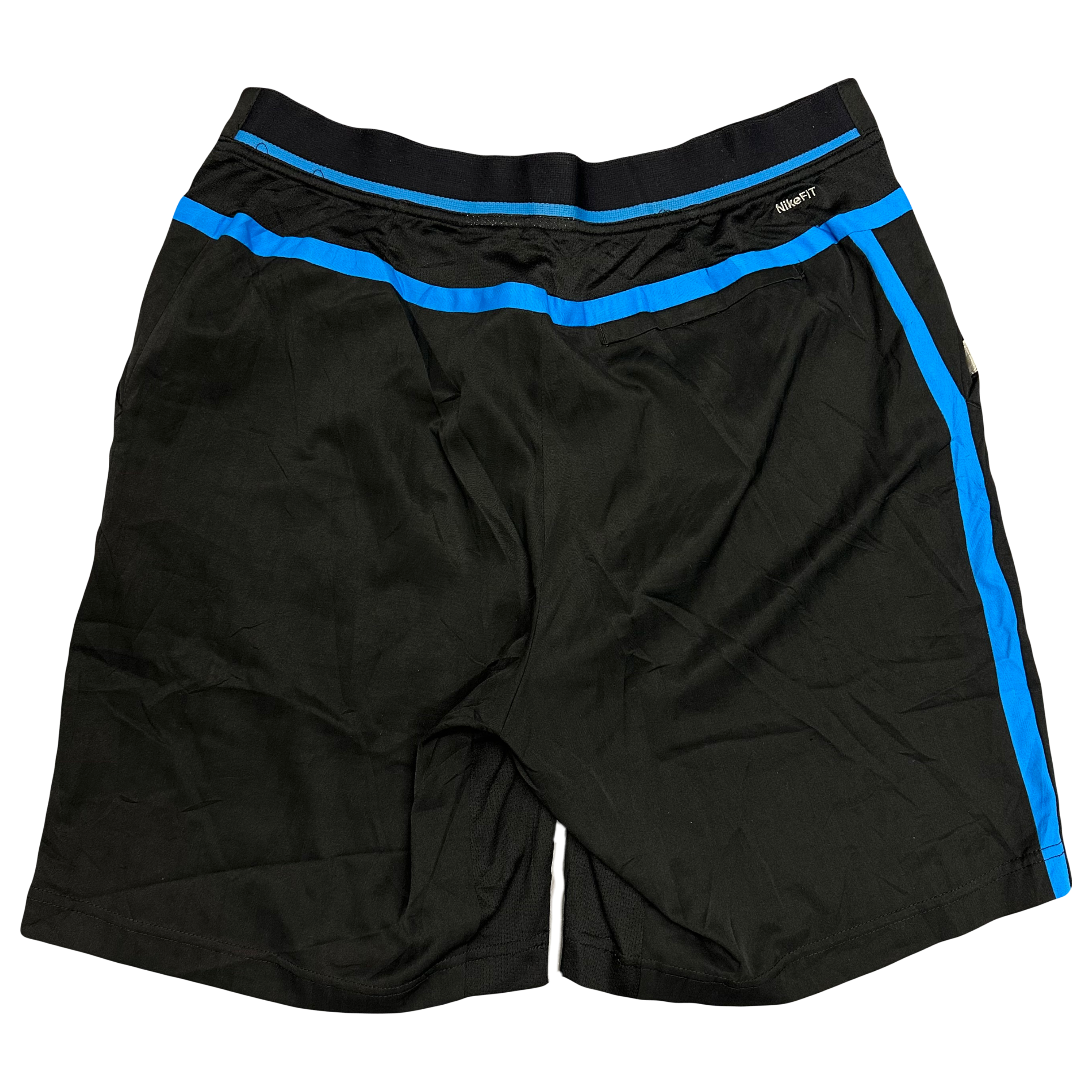 Nike 00s Shorts In Black With Blue Detailing ( L )
