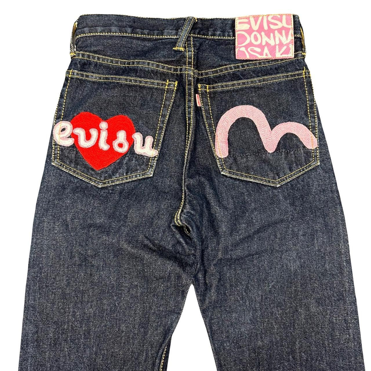 Evisu Selvedge Jeans With Loveheart & Daicock Embroidery ( W24 )