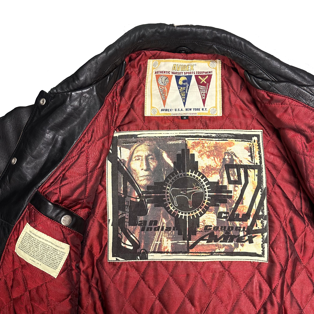 Avirex Tusgekee Leather Jacket In Black ( M )