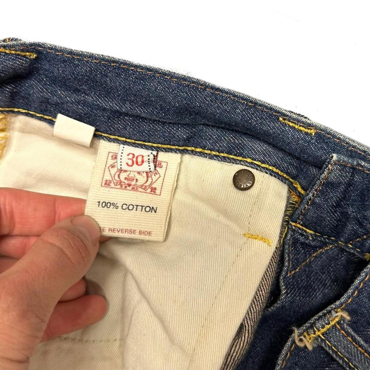 Evisu Selvedge Jeans With Printed Pockets ( W30 )