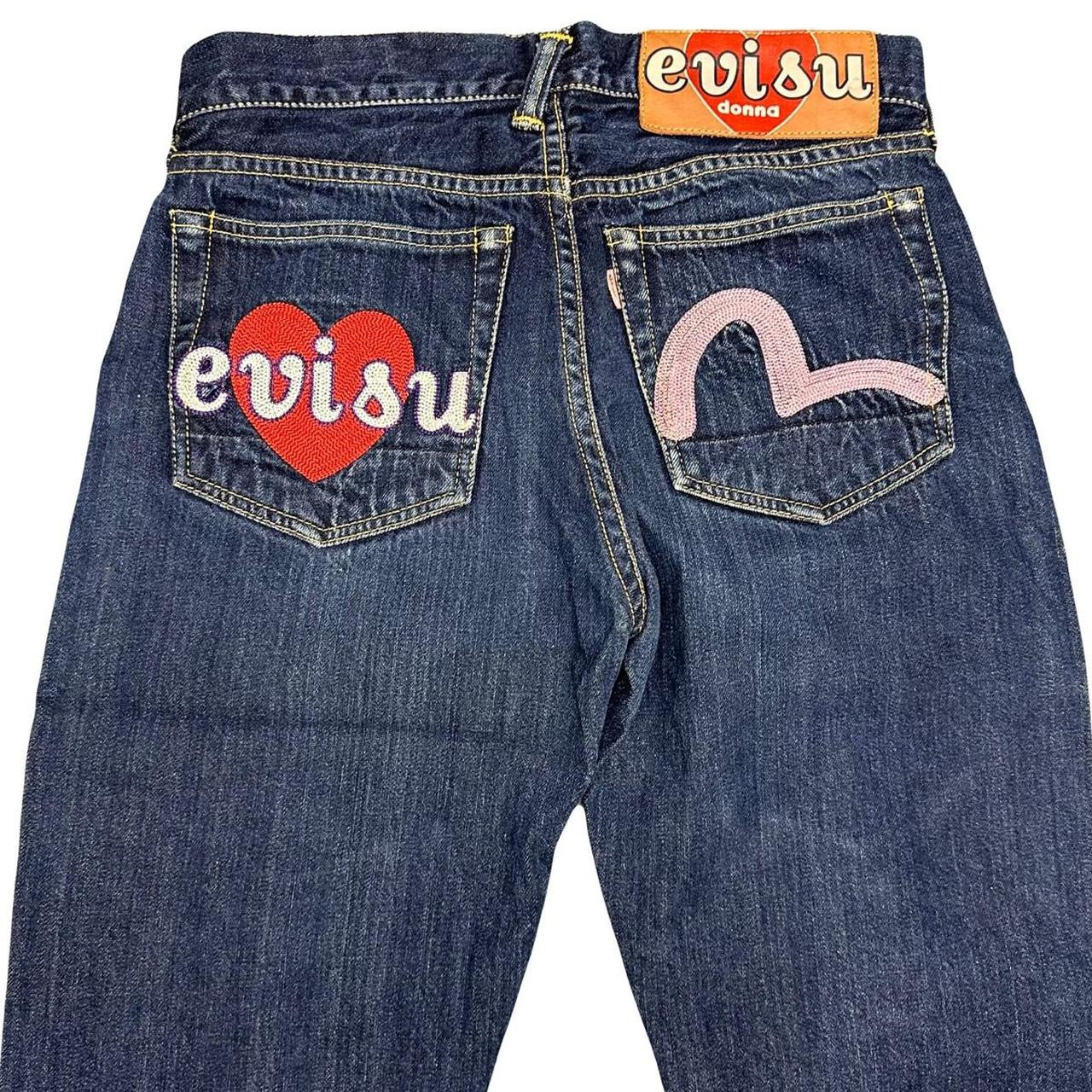 Evisu Selvedge Jeans With Loveheart Embroidery ( W28 )