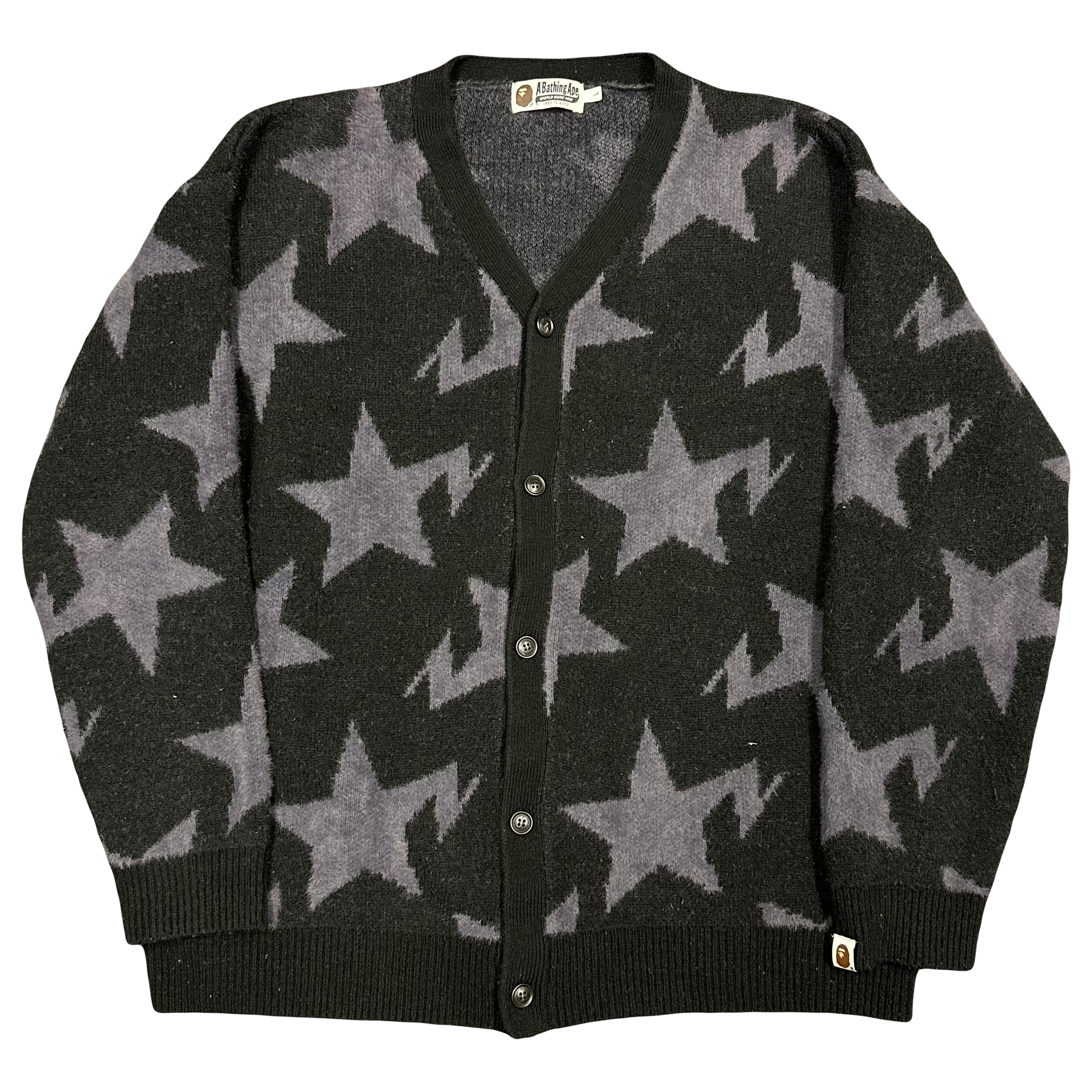 Bapesta Star Intarsia Cardigan In Black ( L )