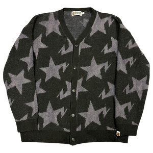 Bapesta Star Intarsia Cardigan In Black ( L )