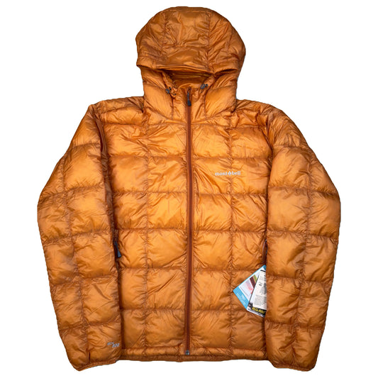 Montbell puffer superior down parka orange square stitch jacket ex 800 medium