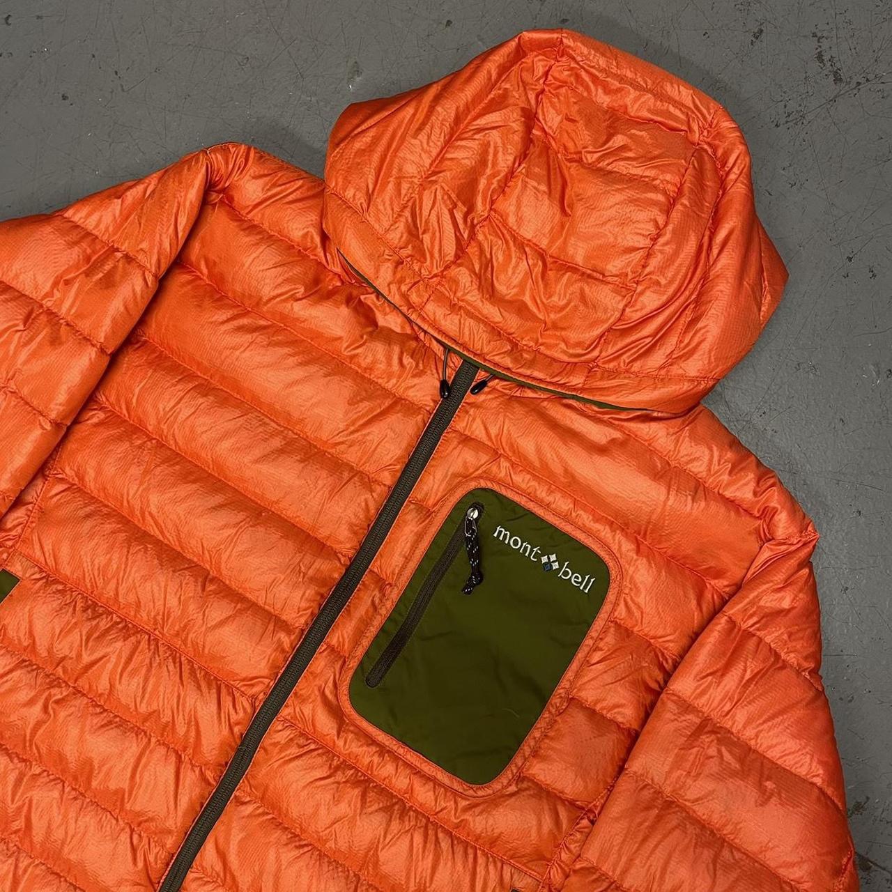 Montbell Reversible Down Puffer Jacket In Orange & Khakis ( M )