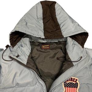 Avirex Spellout Down Puffer Jacket In Baby Blue ( XL )