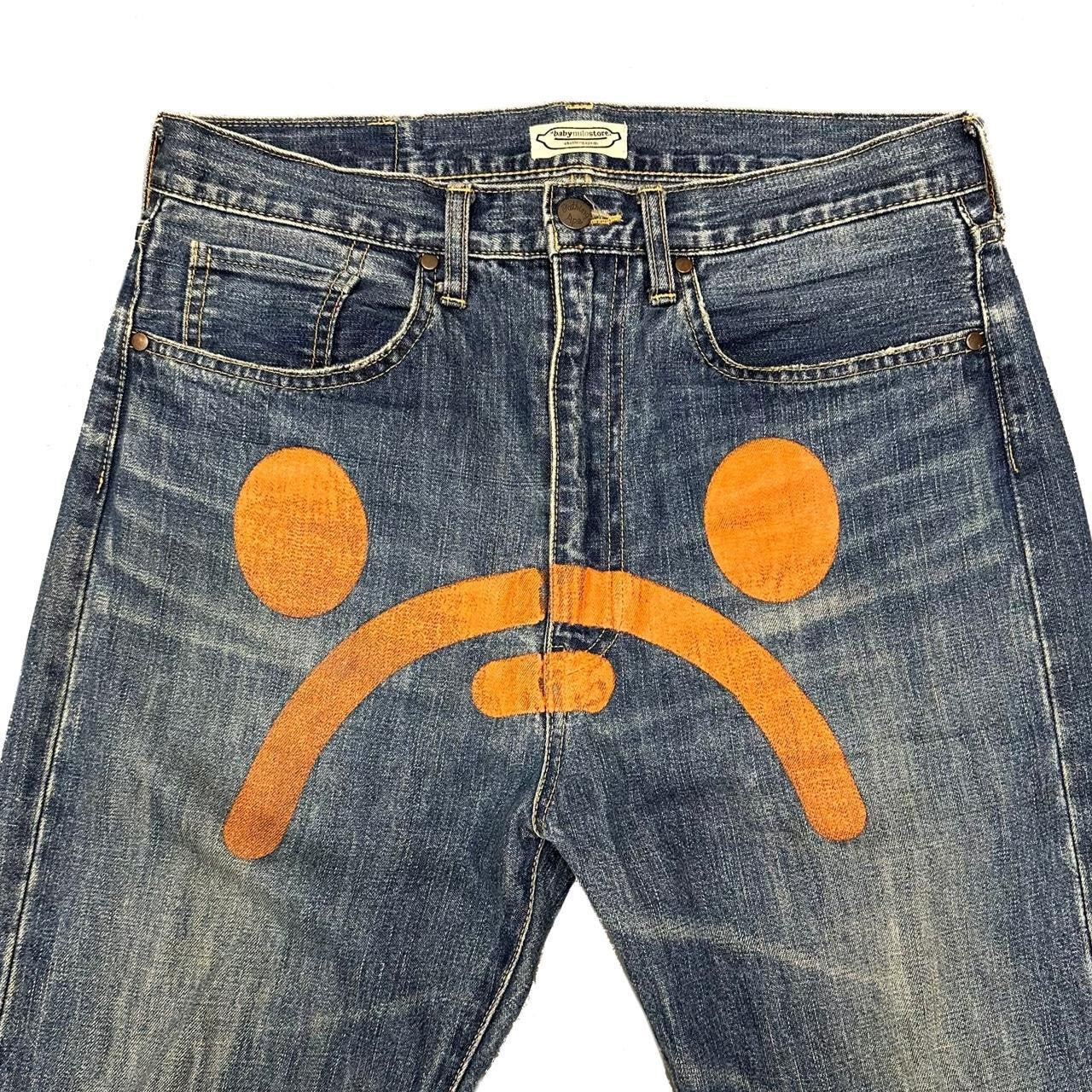 Bape Baby Milo Sad Face Jeans ( S / W30 )