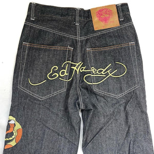Ed Hardy Spellout Embroidered Jeans ( W30 )