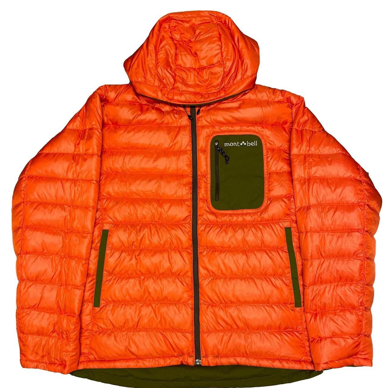 Montbell Reversible Down Puffer Jacket In Orange & Khakis ( M )
