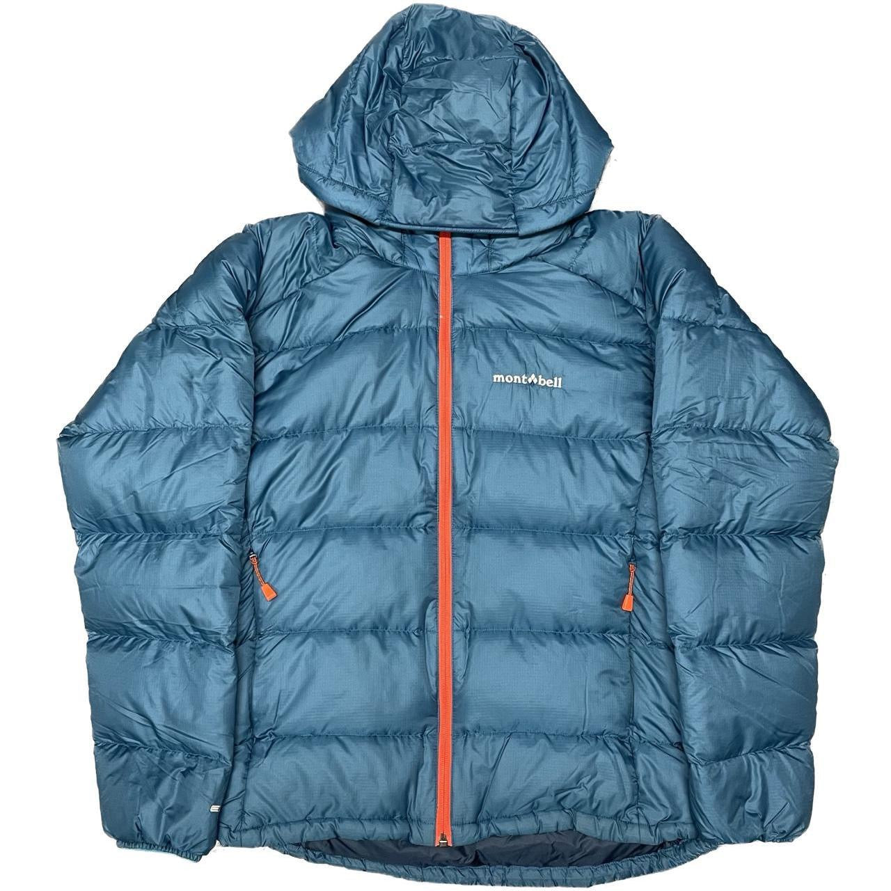 Montbell EX 800 Premium Down Puffer Jacket In Blue With Orange Zip ( S )