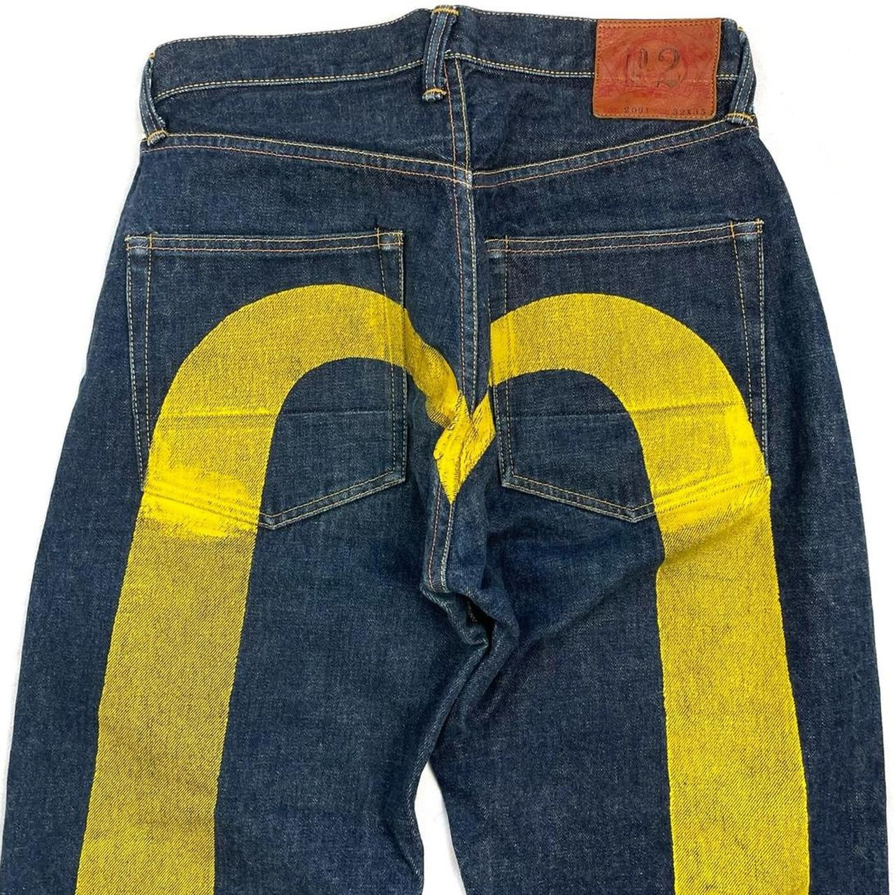 Evisu Selvedge Jeans With Yellow Daicock ( W32 )