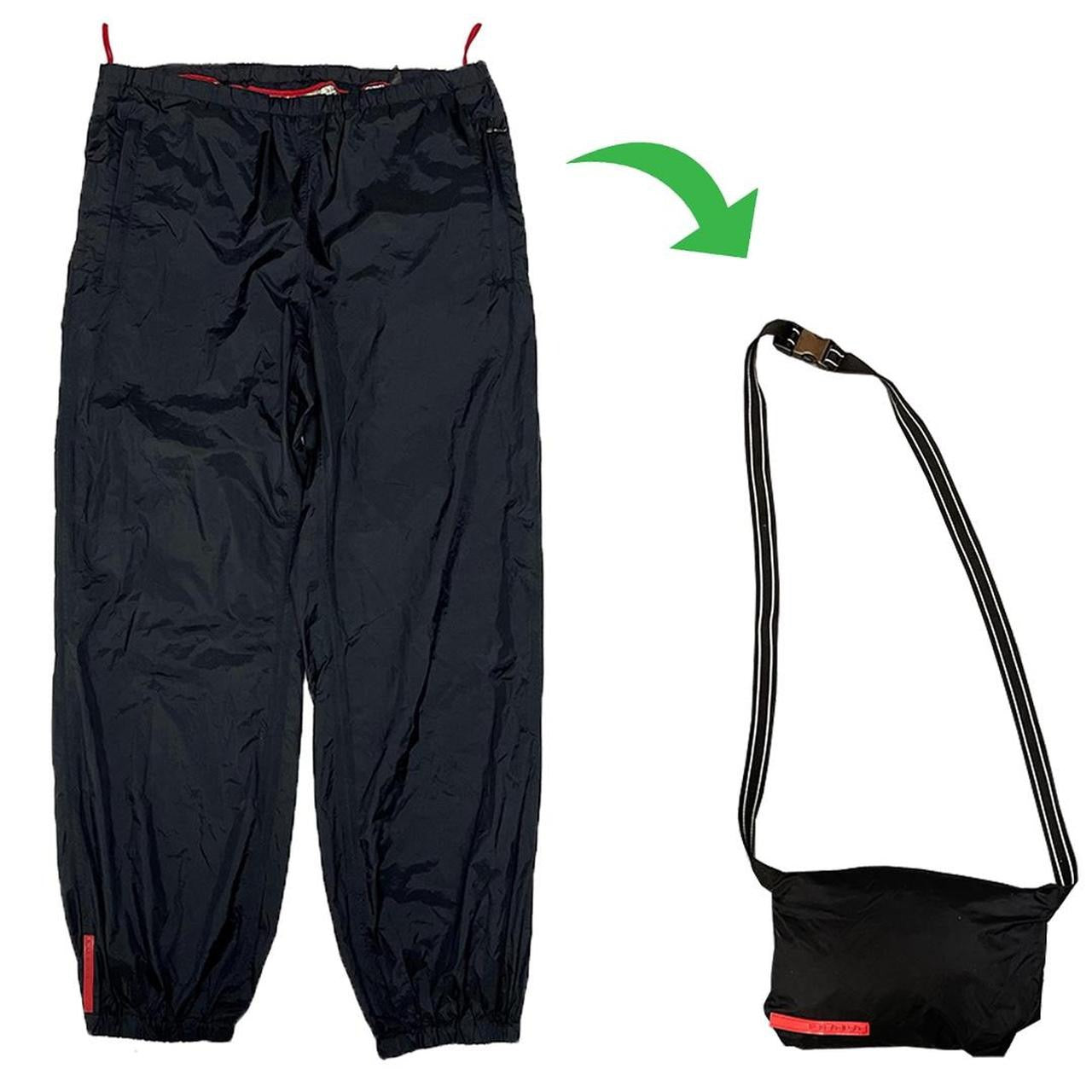 Prada Nylon Trousers Transformable Into Sidebag ( L )