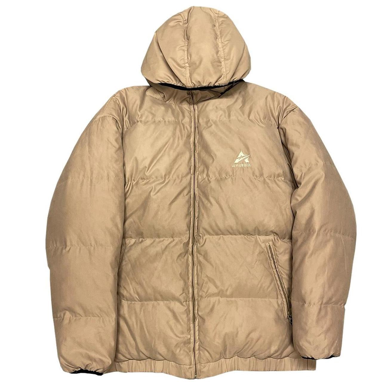 Avirex Reversible Down Puffer Jacket In Beige & Silver ( XL )