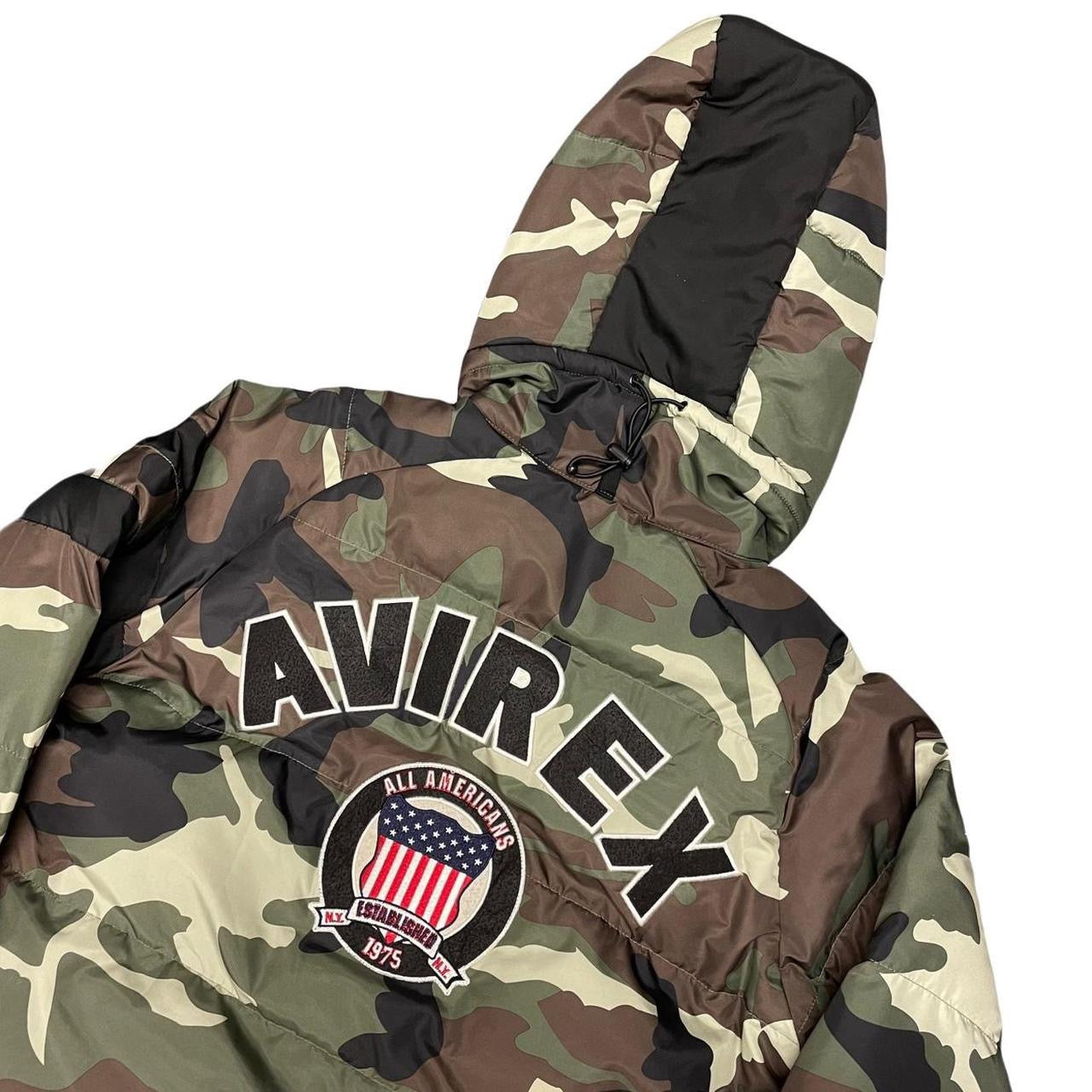 Avirex Spell Out Puffer Jacket In Camo ( L )