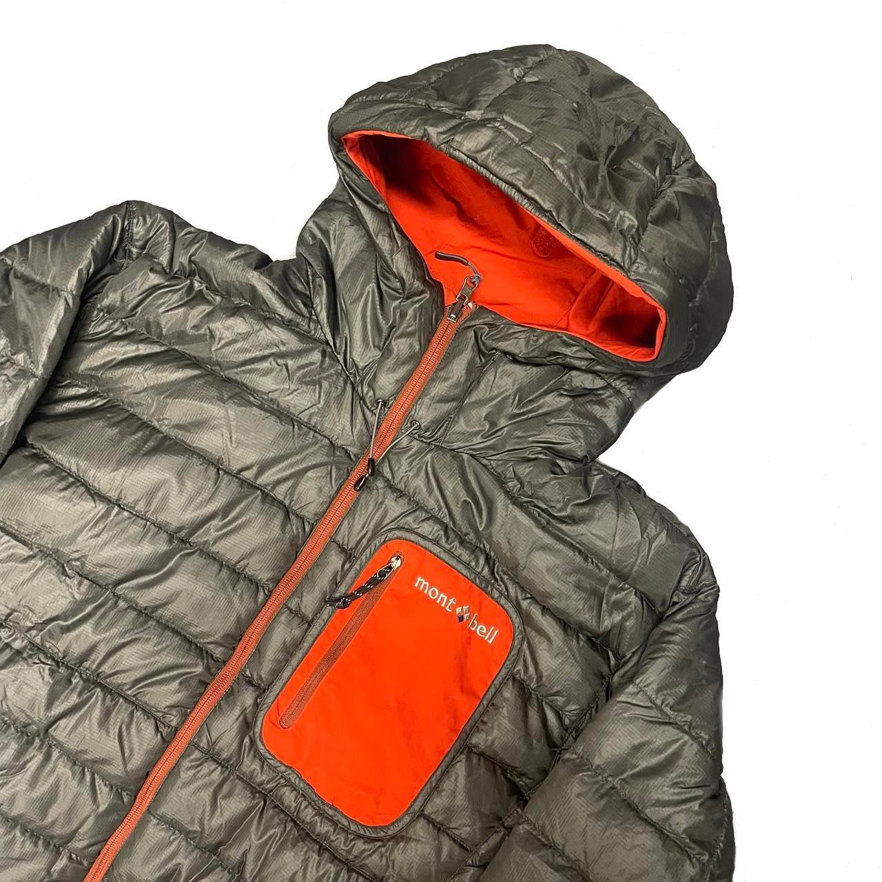 Montbell Reversible Down Puffer Jacket In Charcoal Grey & Red ( L )