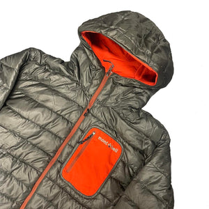 Montbell Reversible Down Puffer Jacket In Charcoal Grey & Red ( L )