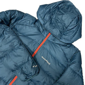 Montbell EX 800 Premium Down Puffer Jacket In Blue With Orange Zip ( S )