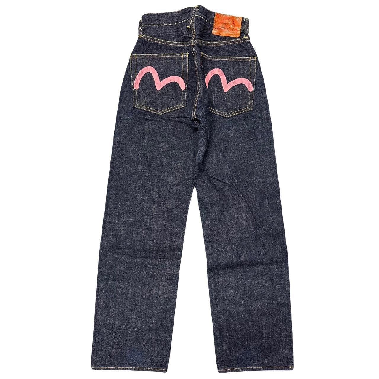 Evisu Selvedge Jeans With Pink Daicocks ( W24 )