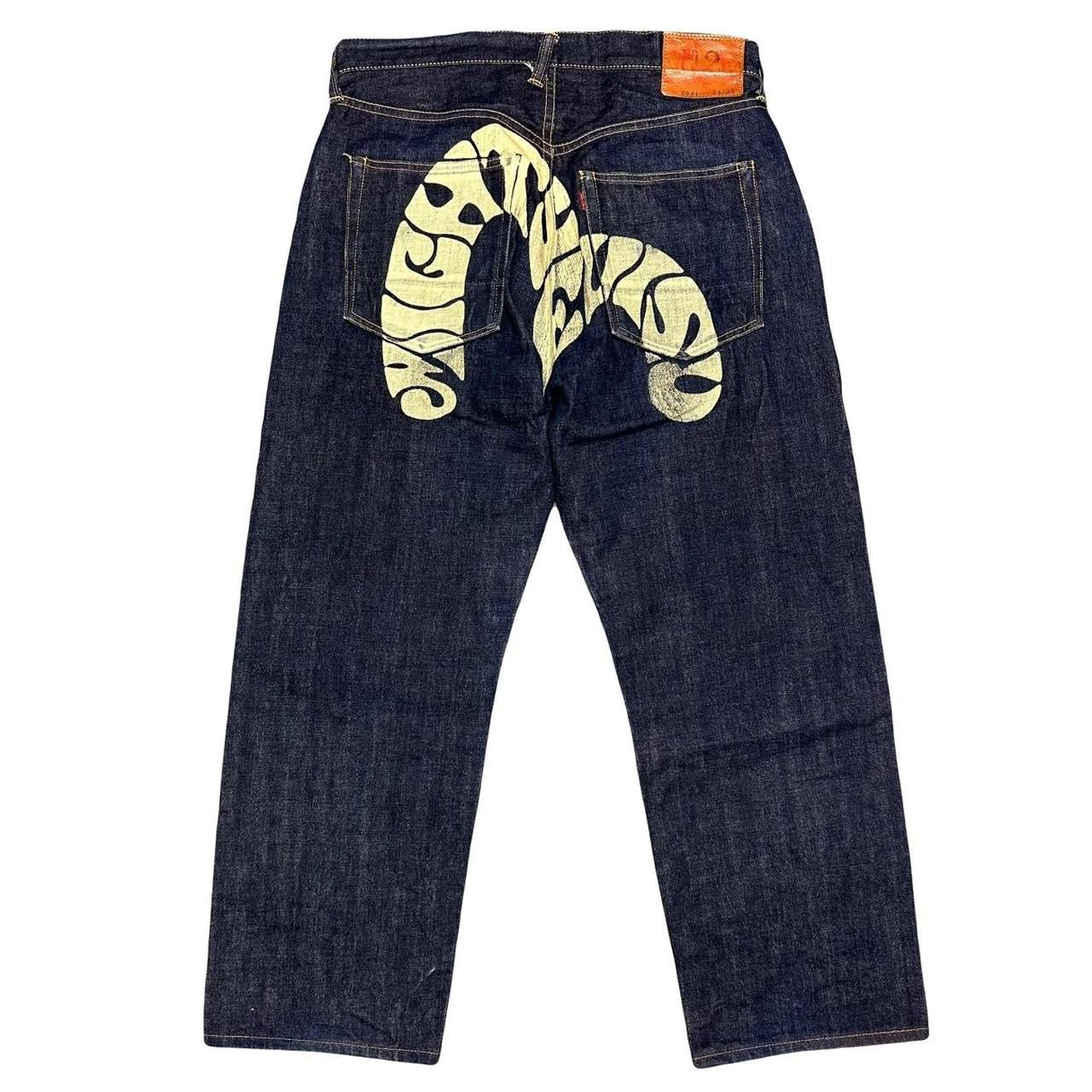 Evisu Selvedge Jeans With Mighty Evisu Daicock ( W34 )