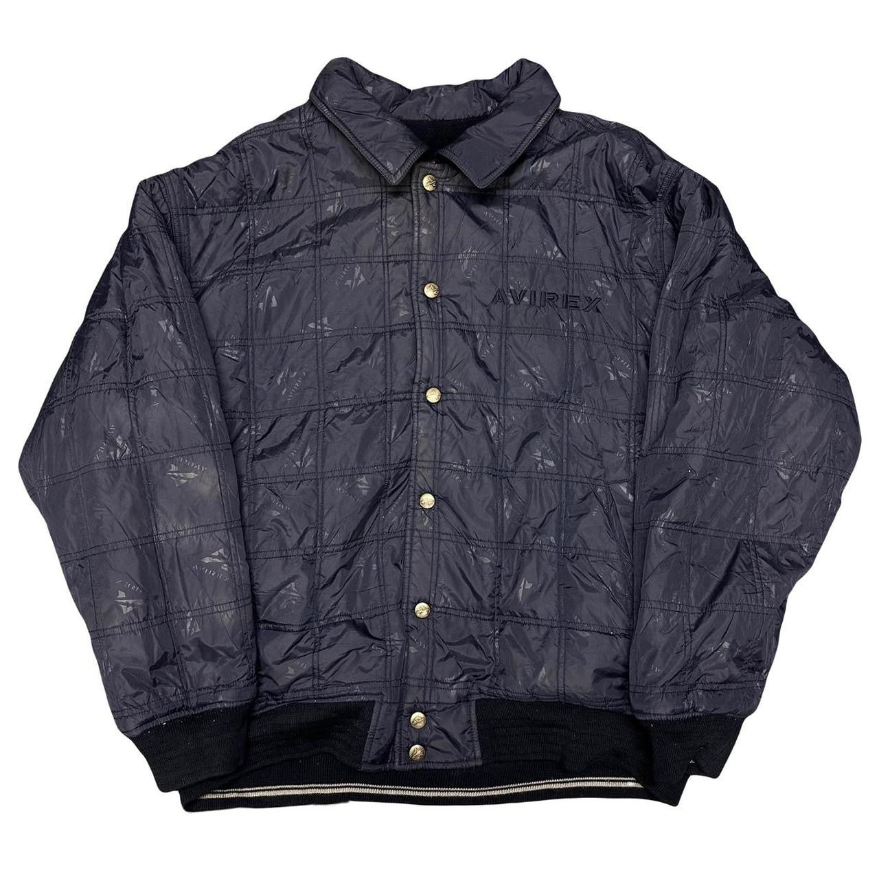 Avirex Reversible Spellout Wool Jacket In Navy ( XXL )