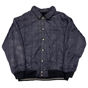 Avirex Reversible Spellout Wool Jacket In Navy ( XXL )