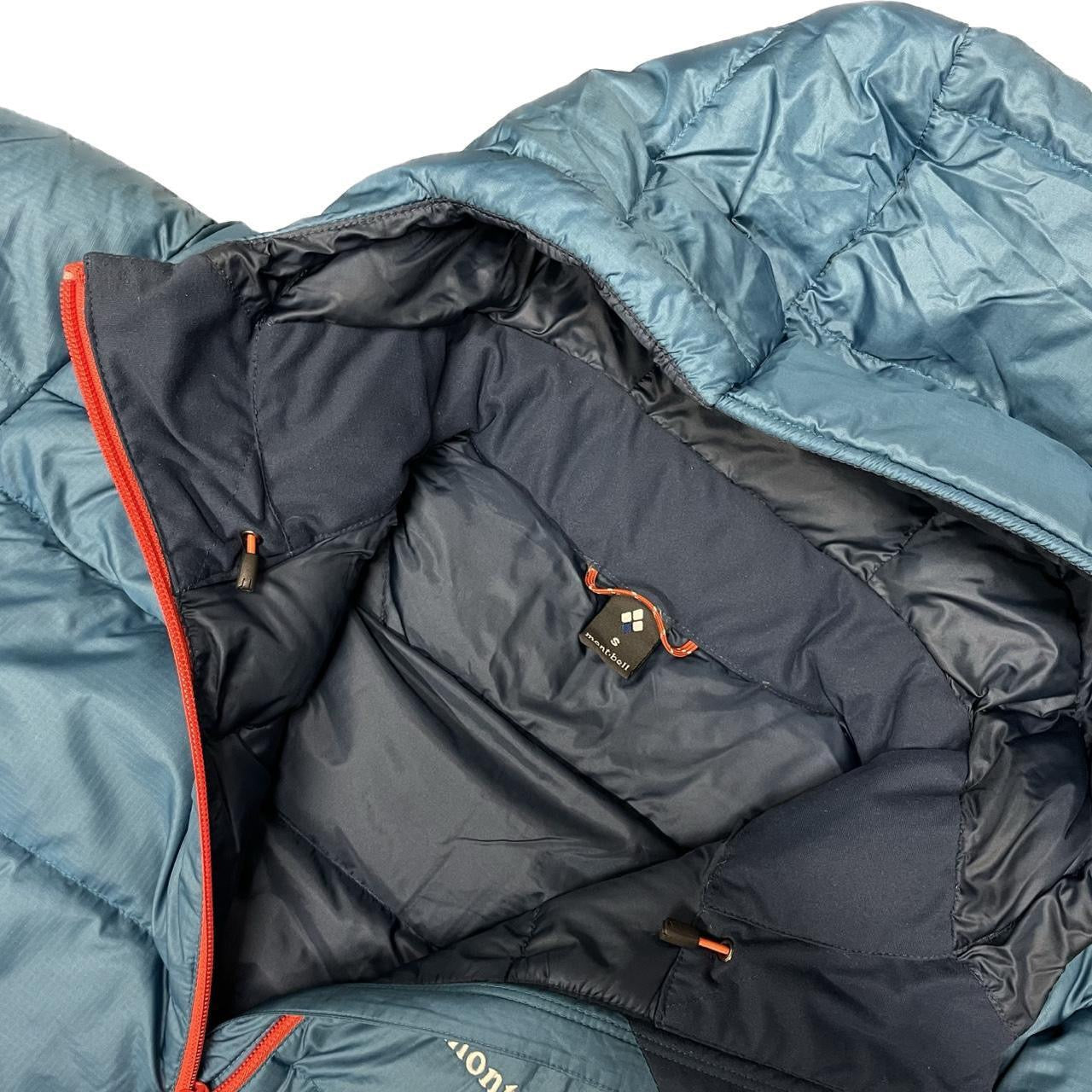 Montbell EX 800 Premium Down Puffer Jacket In Blue With Orange Zip ( S )