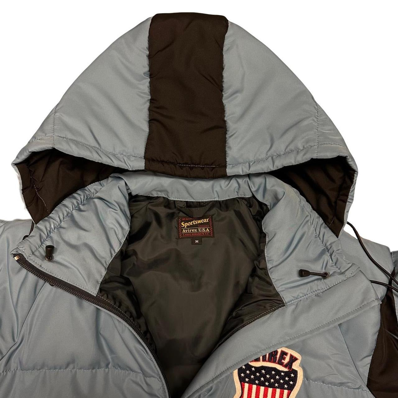 Avirex Spellout Down Puffer Jacket In Blue ( M )