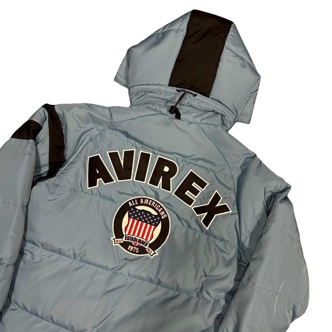 Avirex Spellout Down Puffer Jacket In Blue ( M )