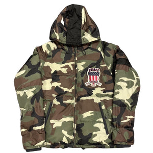 Avirex Spell Out Puffer Jacket In Camo ( L )