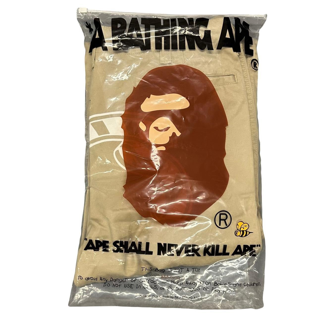 Bape Baby Milo Sad Face Beige Trousers ( M / W32 )