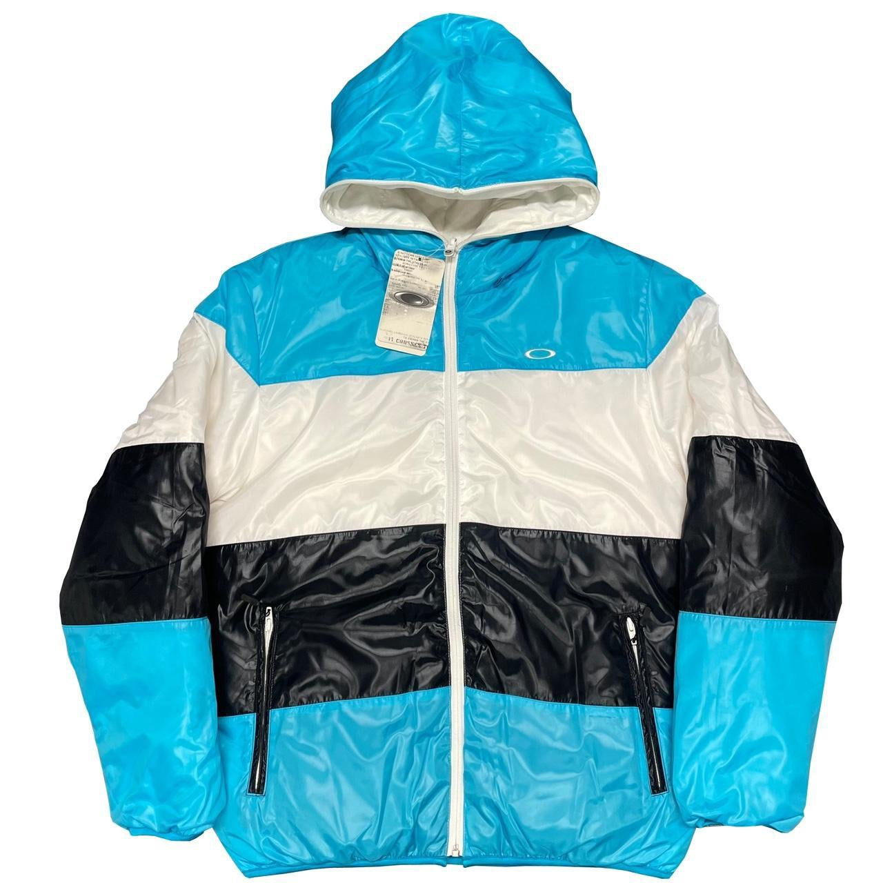 Oakley Reversible Down Puffer Jacket In White & Blue ( L )