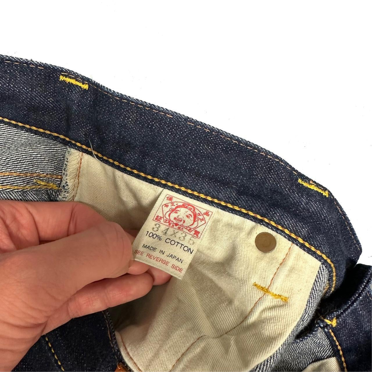 Evisu Selvedge Jeans With Mighty Evisu Daicock ( W34 )