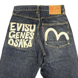 Evisu Selvedge Jeans With Genes Osaka Print ( W28 )