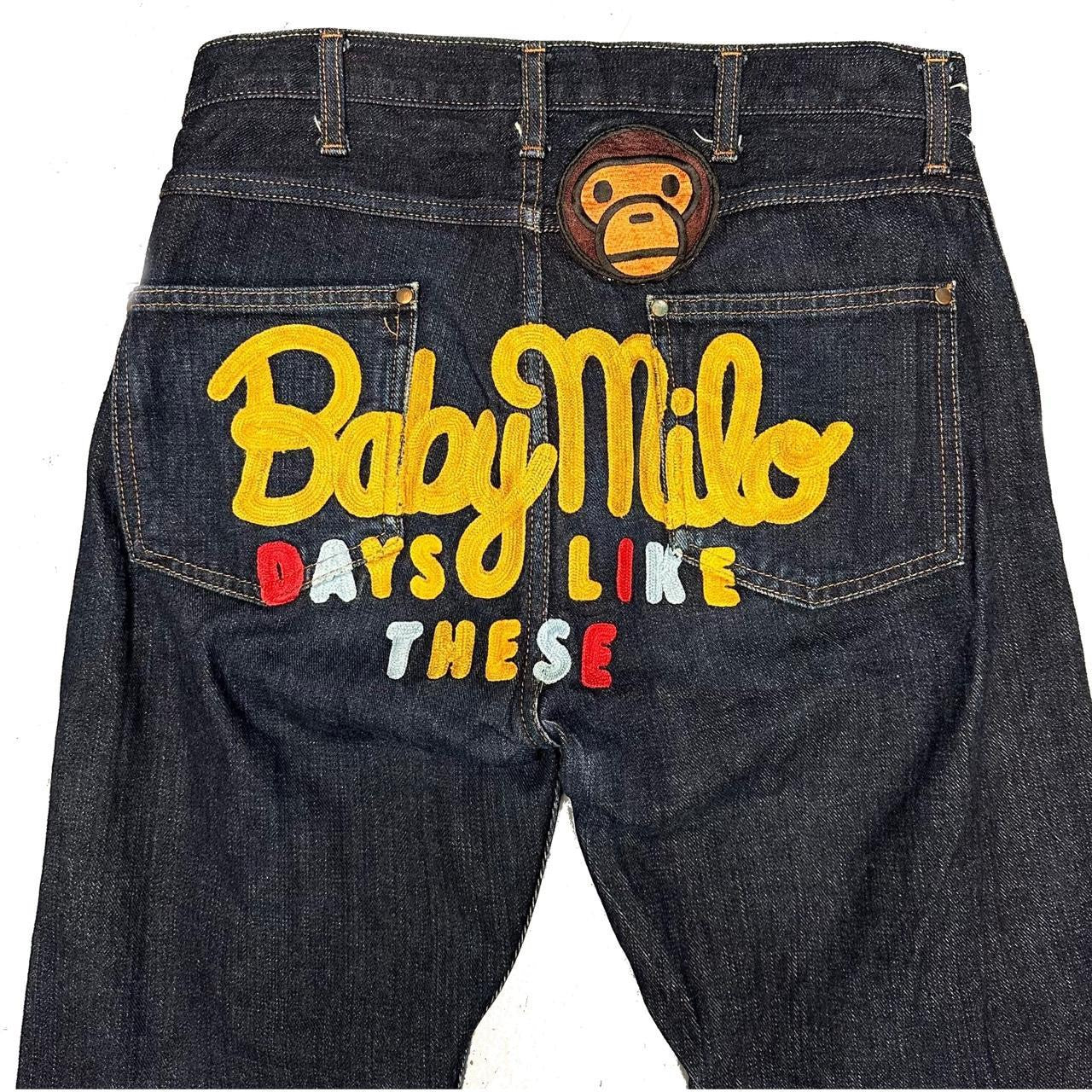 Bape Baby Milo Embroidered Jeans ( M / W30 )