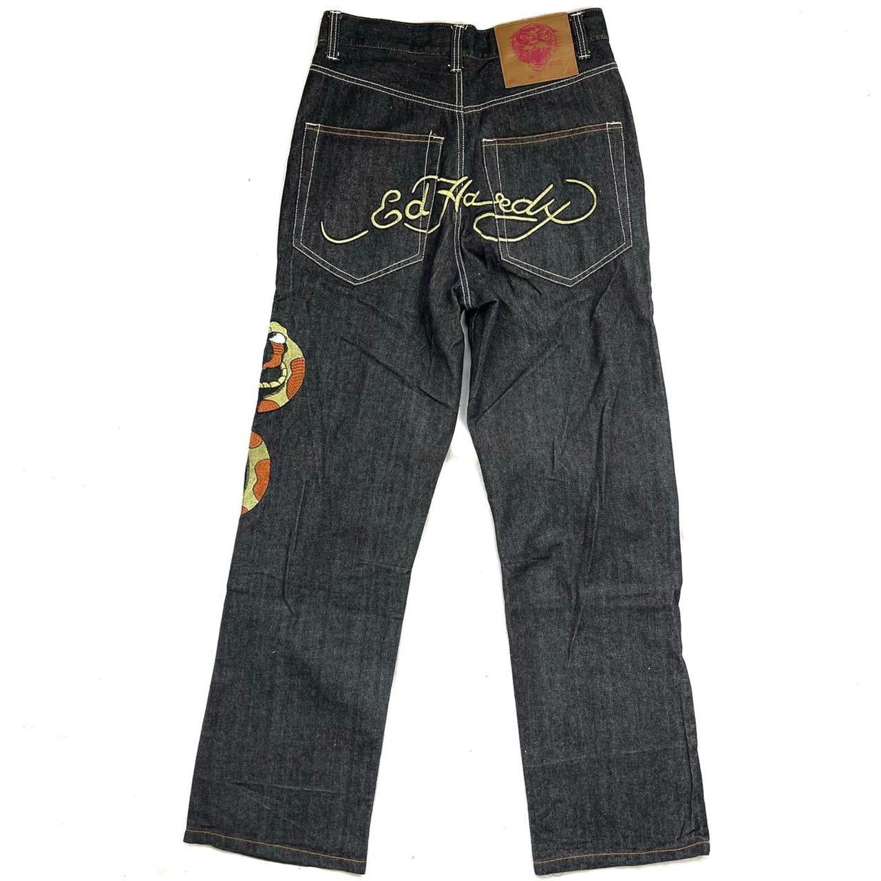 Ed Hardy Spellout Embroidered Jeans ( W30 )