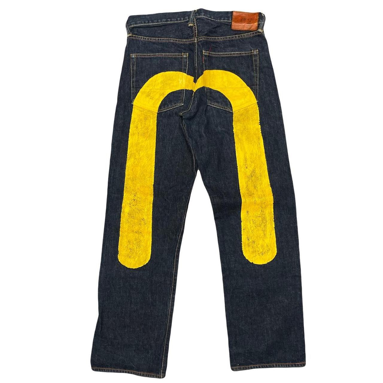 Evisu Selvedge Jeans With Yellow Daicock ( W33 )